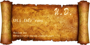 Uti Dénes névjegykártya